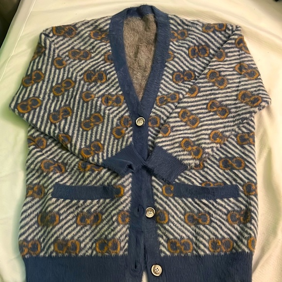 GG Inspired Thick Korean Teddy warm Cardigan/Sweater - Picture 1 of 5